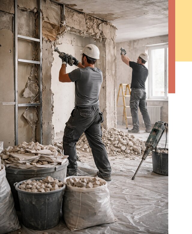 Демонтажные работы в Кропоткине от 2932 руб. — услуги и цена под ключ | ОТДЕЛОЧНИК-Крп