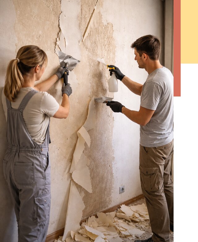 Снятие старых обоев в Кропоткине от 5701 руб. под ключ недорого | ОТДЕЛОЧНИК-Крп