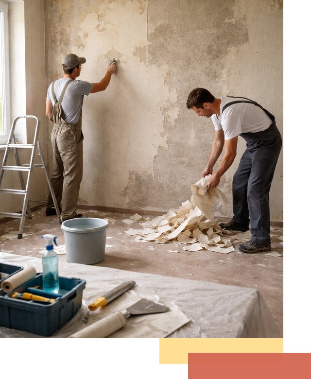 Снятие старых обоев в Кропоткине быстро и качественно