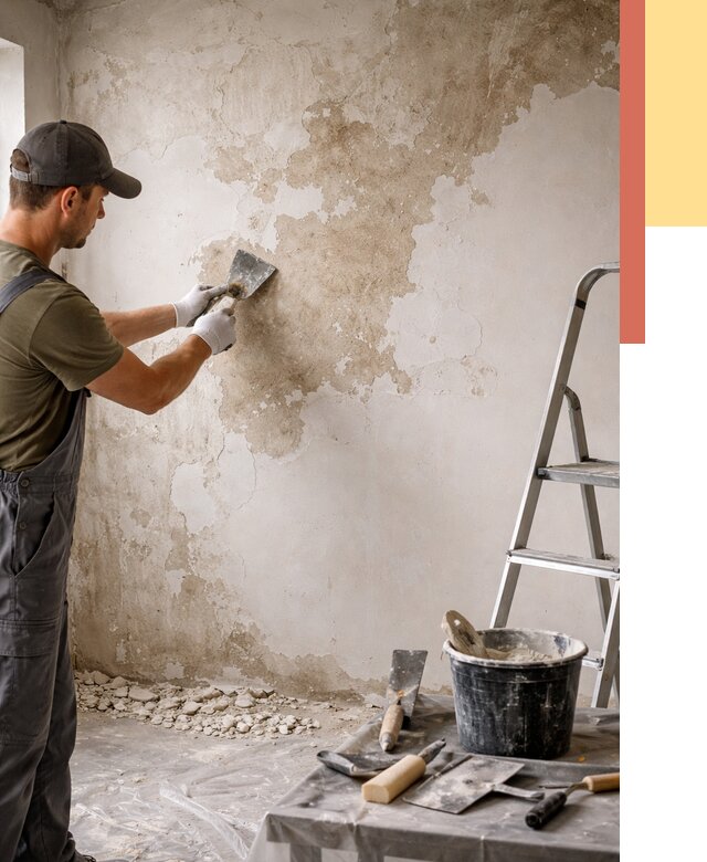 Снятие старой шпаклевки в Кропоткине от 2009 руб. — быстро и недорого | ОТДЕЛОЧНИК-Крп