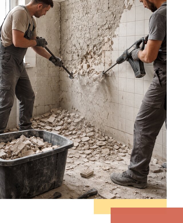 Демонтаж плитки со стен в Кропоткине быстро и аккуратно