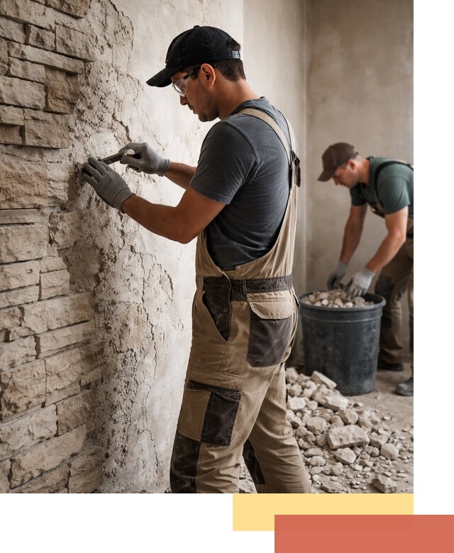 Демонтаж декоративного камня в Кропоткине профессионально и безопасно