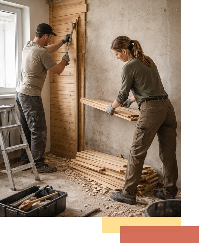 Демонтаж вагонки со стен в Кропоткине — профессиональный демонтаж