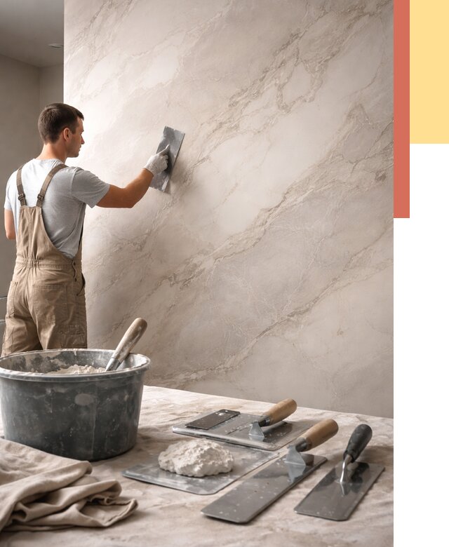 Декоративная штукатурка под мрамор в Кропоткине от 3041 руб./м² — быстро и недорого | ОТДЕЛОЧНИК-Крп