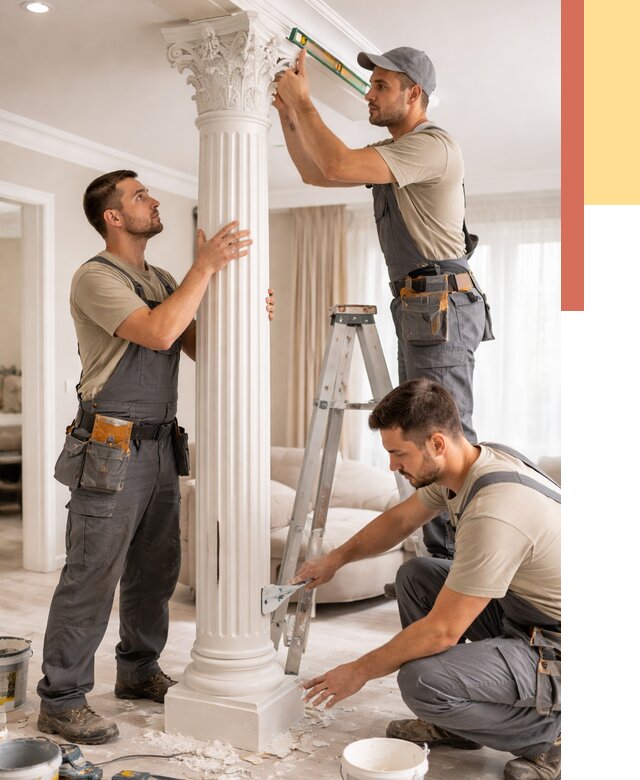 Установка декоративных колонн в Кропоткине от 13031 руб. под ключ | ОТДЕЛОЧНИК-Крп