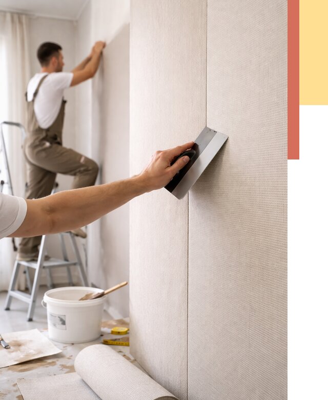 Поклейка текстильных обоев в Кропоткине от 4887 руб. под ключ | ОТДЕЛОЧНИК-Крп