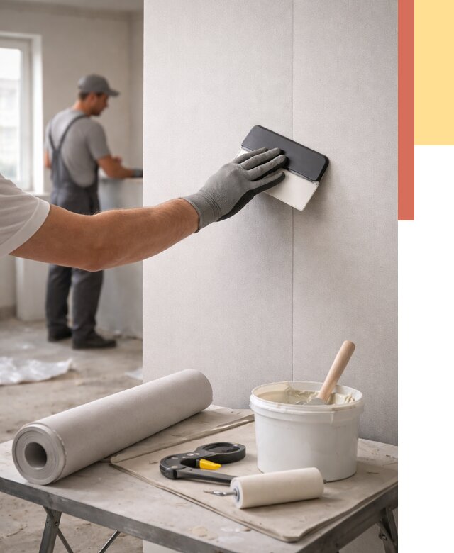 Поклейка обоев под покраску в Кропоткине от 3801 руб. за м2 | ОТДЕЛОЧНИК-Крп