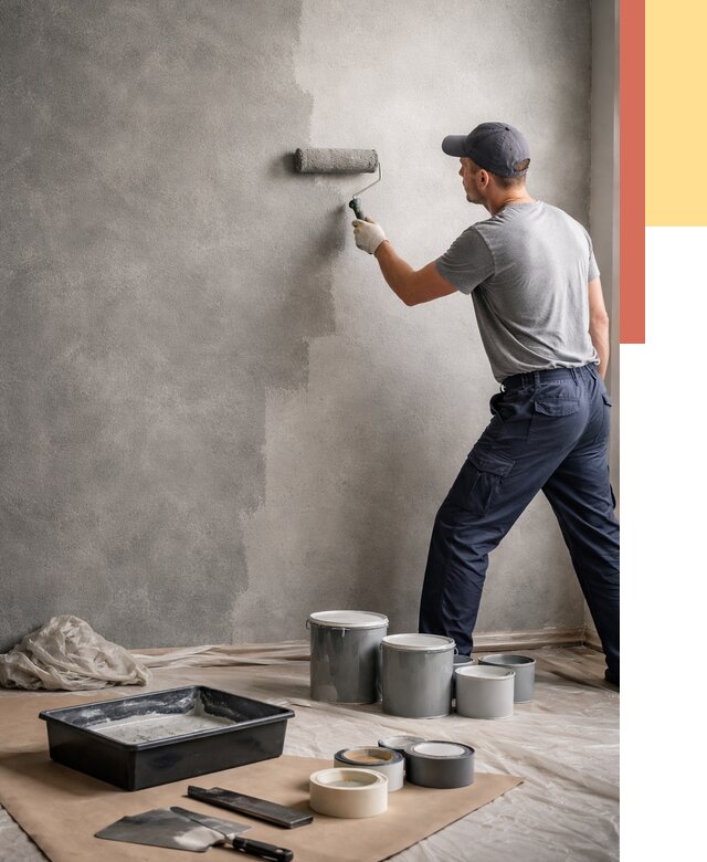 Покраска стен под бетон в Кропоткине от 706 руб. за м2 — быстро и недорого | ОТДЕЛОЧНИК-Крп