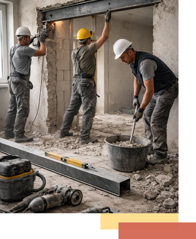 Создание проемов в стенах и несущих конструкциях в Кропоткине