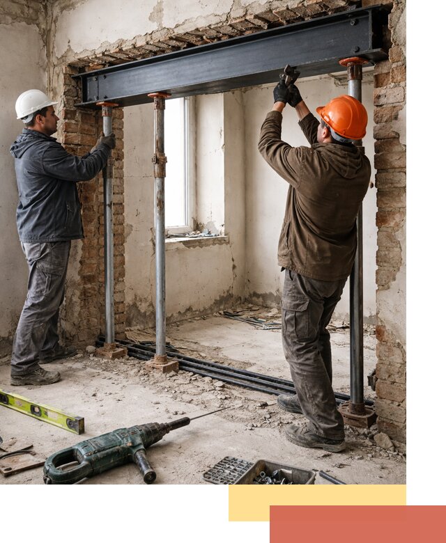 Усиление проема в стене в Кропоткине для расширения и безопасности