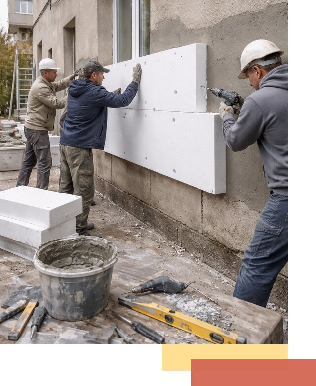 Утепление наружных стен пенопластом в Кропоткине