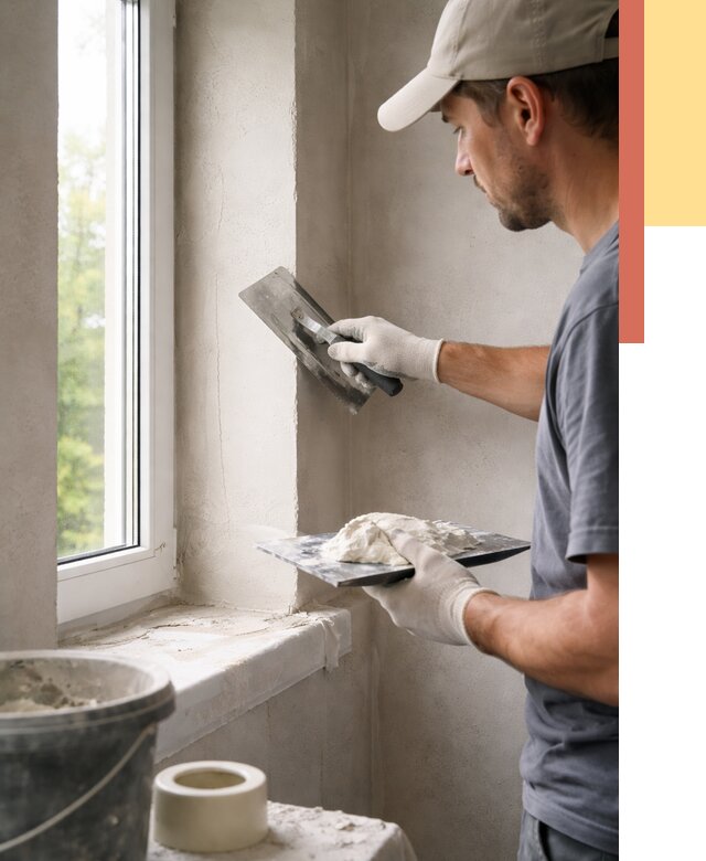 Штукатурка откосов в Кропоткине от 4887 руб/м² — услуги и выравнивание под ключ | ОТДЕЛОЧНИК-Крп