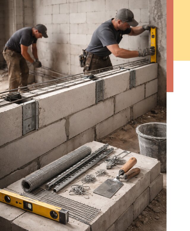 Армирование кладки перегородок в Кропоткине от 814 руб. под ключ | ОТДЕЛОЧНИК-Крп