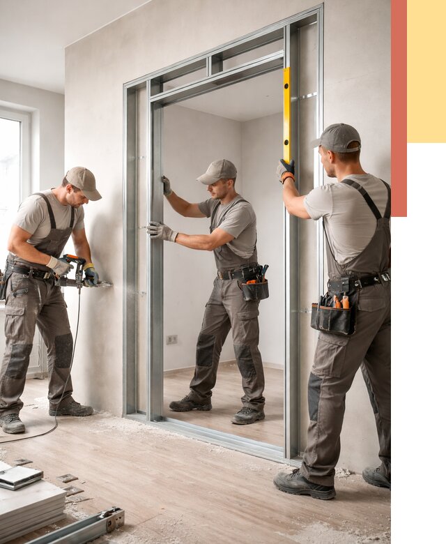 Устройство дверного проема в перегородке в Кропоткине от 4887 руб. под ключ | ОТДЕЛОЧНИК-Крп