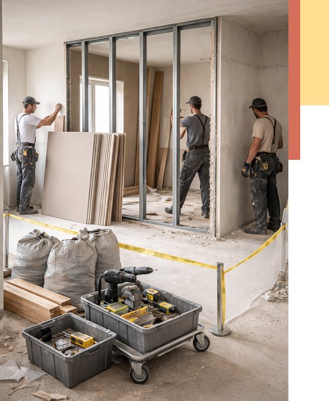 Перенос гипсокартонной перегородки в Кропоткине под ключ от 4887 руб. | Демонтаж и монтаж – ОТДЕЛОЧНИК-Крп