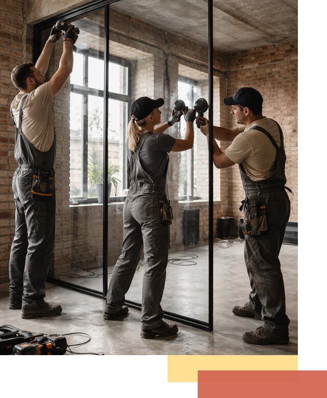 Стеклянные перегородки лофт — изготовление и монтаж в Кропоткине