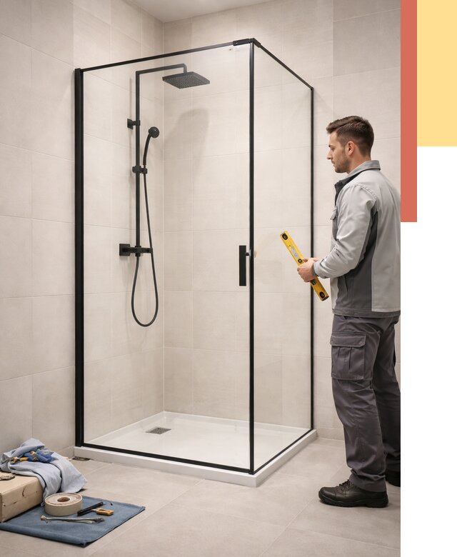 Стеклянные перегородки для душа в Кропоткине от 13574 руб. | Монтаж под ключ — ОТДЕЛОЧНИК-Крп