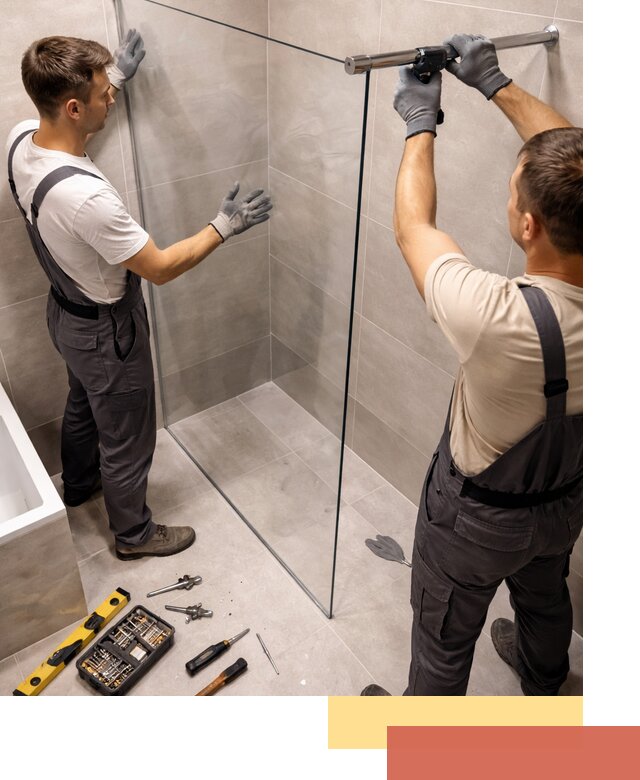 Стеклянные перегородки для душа в Кропоткине — изготовление и монтаж