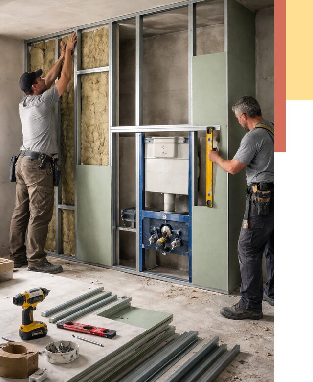 Установка сантехнических перегородок в Кропоткине от 9230 руб. | ОТДЕЛОЧНИК-Крп