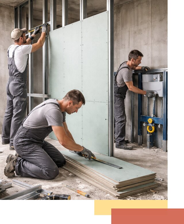 Монтаж и ремонт сантехнических перегородок в Кропоткине