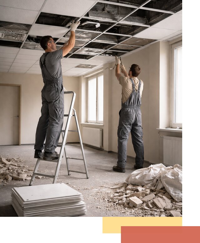 Демонтаж потолков Армстронг профессионально в Кропоткине