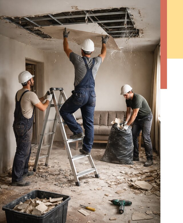 Демонтаж гипсокартонного потолка в Кропоткине от 456 руб. за м2 — ОТДЕЛОЧНИК-Крп