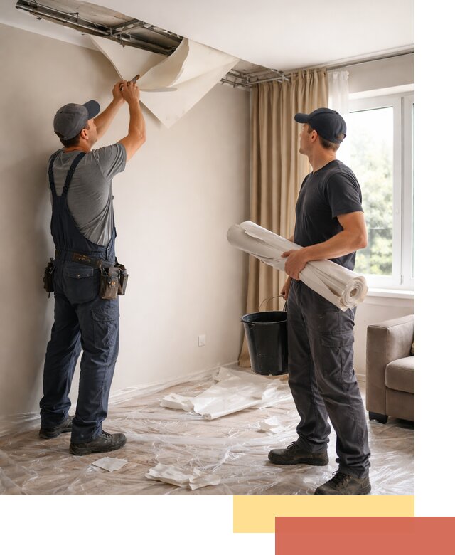 Демонтаж натяжного потолка в Кропоткине быстро и аккуратно