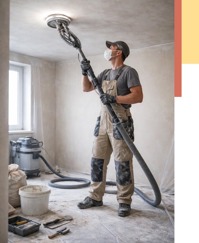 Шлифовка потолка в Кропоткине от 3801 руб. — услуги шлифования потолка | ОТДЕЛОЧНИК-Крп