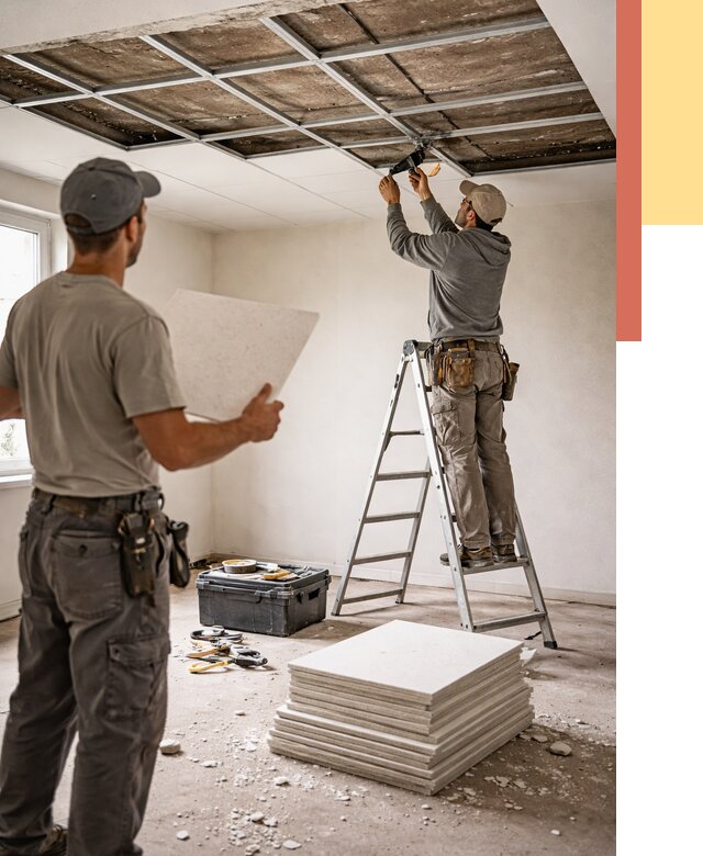 Замена плит подвесного потолка в Кропоткине от 1900 руб. быстро и недорого | ОТДЕЛОЧНИК-Крп
