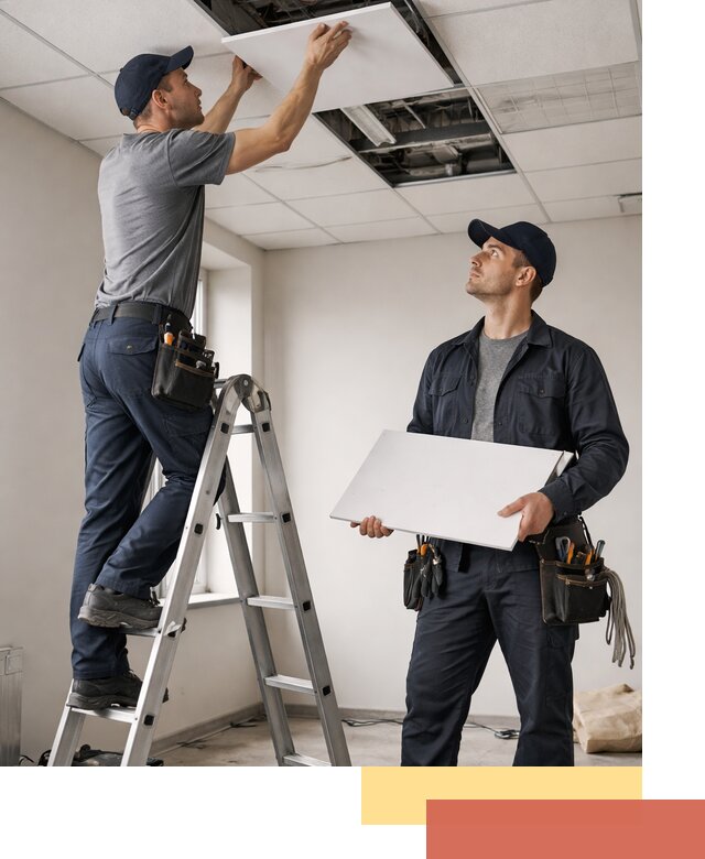 Обслуживание подвесного потолка в Кропоткине — ремонт и чистка