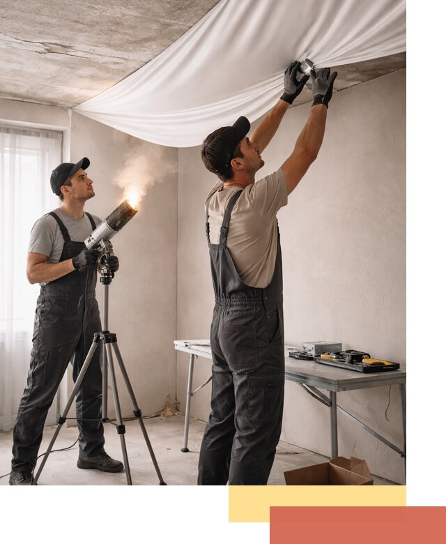 Установка натяжного потолка под ключ в Кропоткине