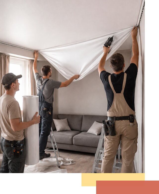 Монтаж сатинового натяжного потолка в Кропоткине качественно и быстро