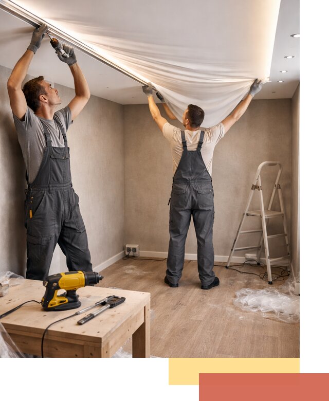 Монтаж натяжного потолка с подсветкой в Кропоткине цена и сроки