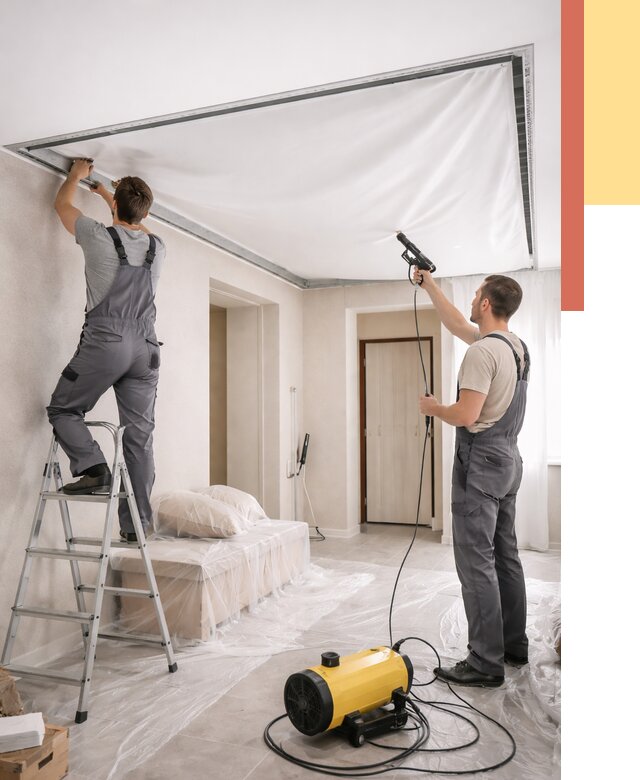 Монтаж натяжного потолка в прихожей в Кропоткине от 2878 руб. под ключ | ОТДЕЛОЧНИК-Крп