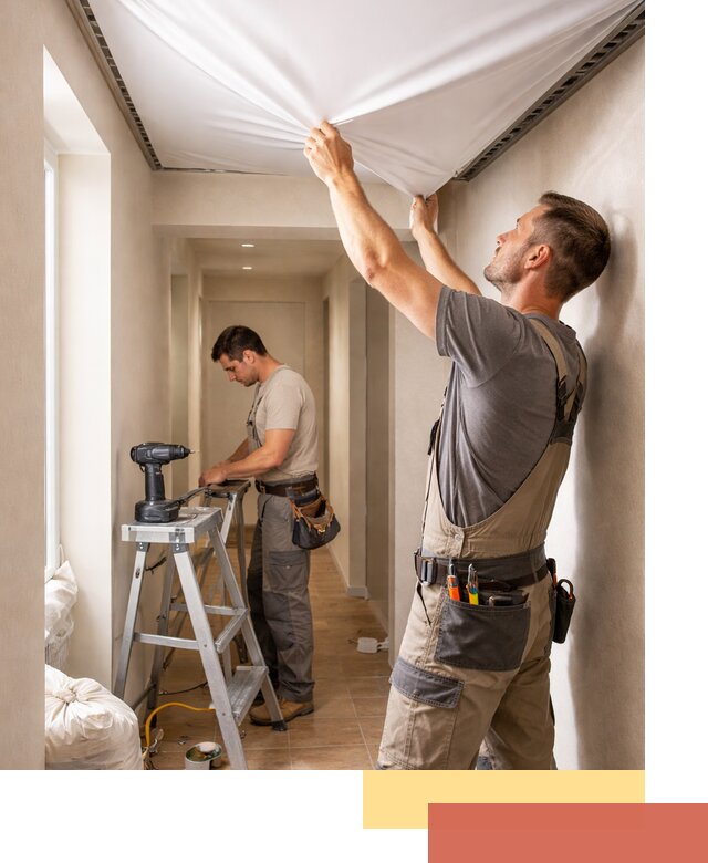 Монтаж натяжного потолка в прихожей в Кропоткине