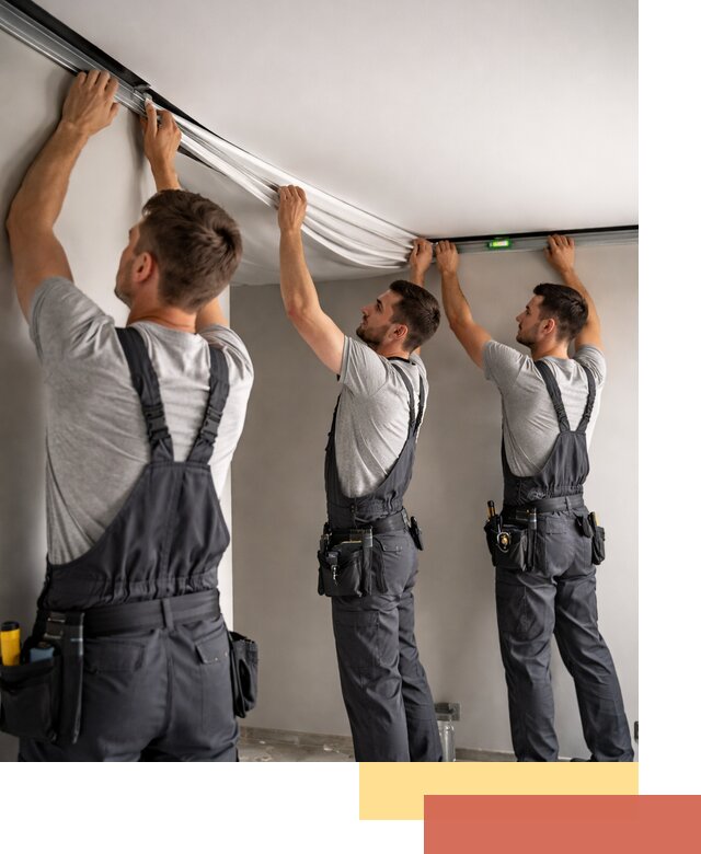 Теневые натяжные потолки в Кропоткине: монтаж и отделка быстро и качественно