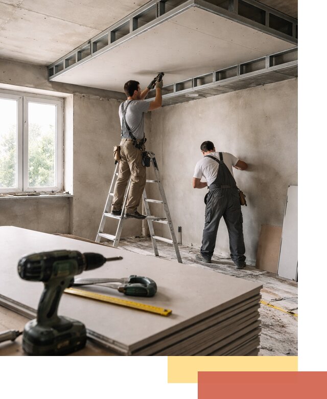 Двухуровневый потолок из гипсокартона в Кропоткине