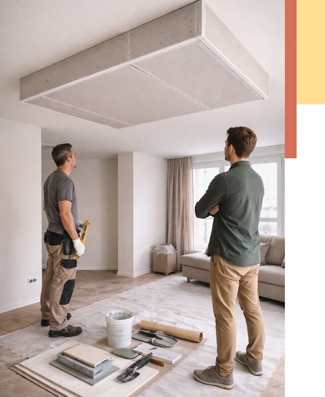 Короб на потолке из гипсокартона в Кропоткине от 2389 руб. — монтаж и услуги под ключ | ОТДЕЛОЧНИК-Крп