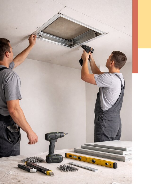 Установка люка в потолок ГКЛ в Кропоткине от 2715 руб. под ключ | ОТДЕЛОЧНИК-Крп