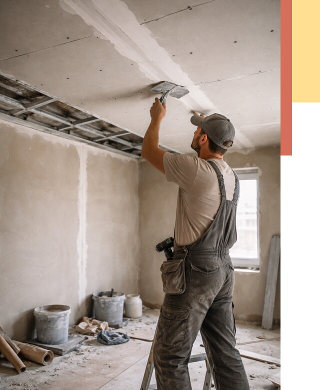 Ремонт потолка из гипсокартона в Кропоткине от 706 руб./м² — быстро и недорого | ОТДЕЛОЧНИК-Крп