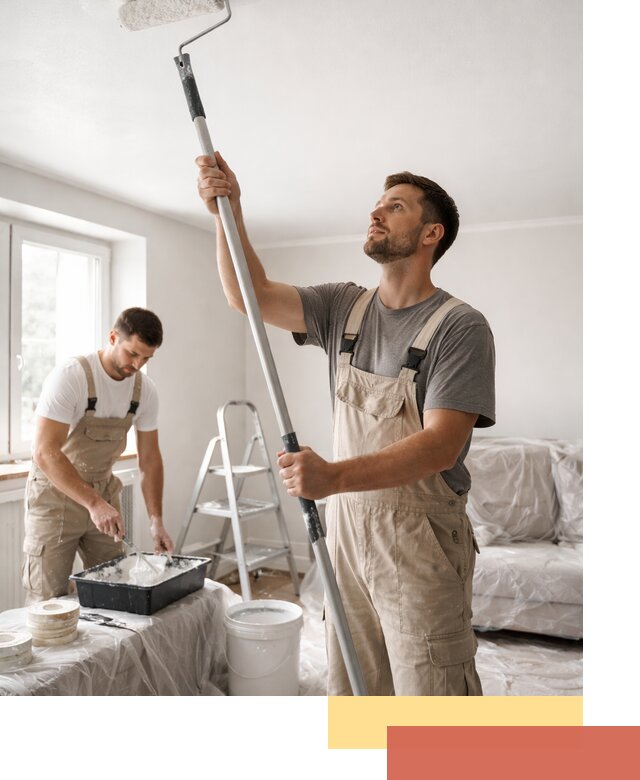 Покраска потолка водоэмульсионной краской в Кропоткине