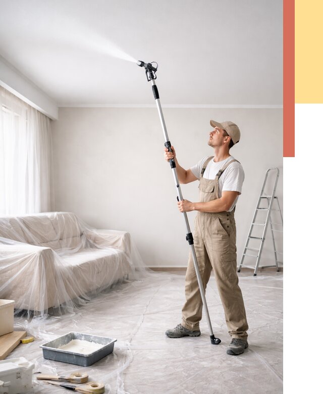 Покраска потолка краскопультом в Кропоткине от 4887 руб. быстро и недорого | ОТДЕЛОЧНИК-Крп