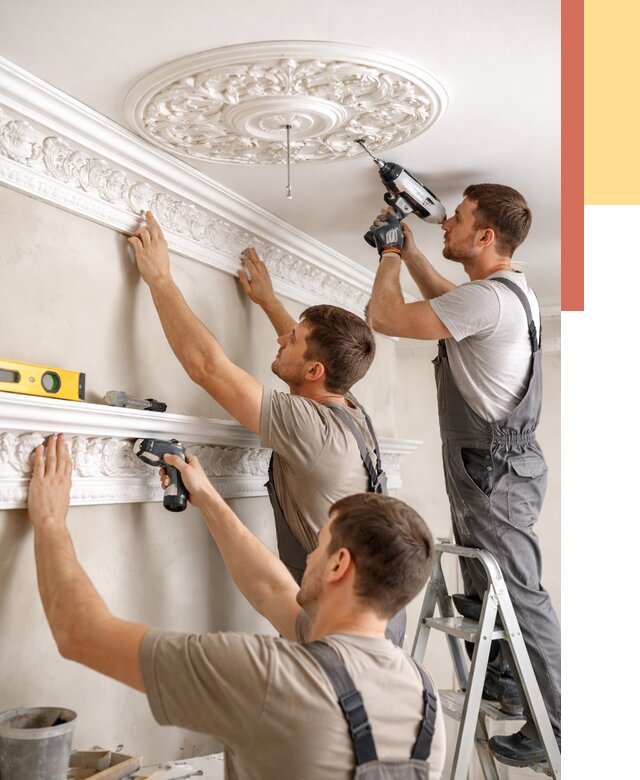 Монтаж лепнины на потолок в Кропоткине от 3475 руб. быстро и недорого | ОТДЕЛОЧНИК-Крп