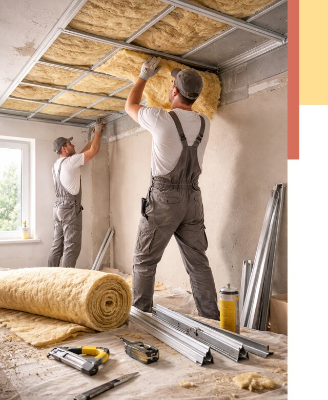 Утепление потолка в Кропоткине от 7818 руб/м2 — недорого, быстро, под ключ | ОТДЕЛОЧНИК-Крп